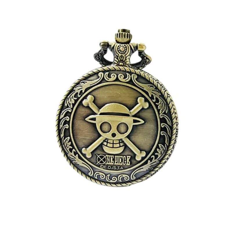 

Цельнокроеные наручные часы Luffy Hat Skull аниме периферийная Мода Ретро Флип карманные часы креативная личность суд Гравировка кварцевые часы