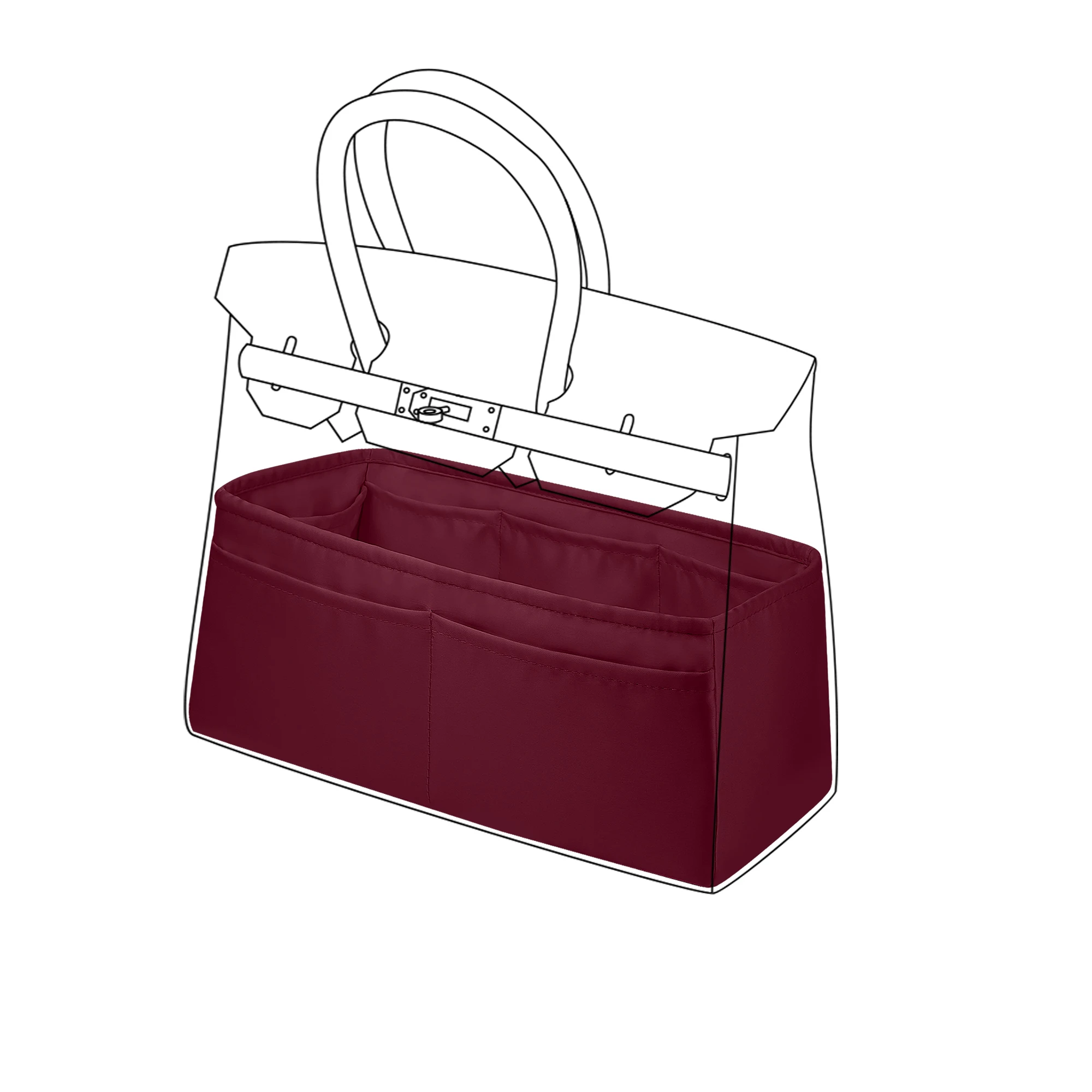 

Органайзер для кошелька DGAZ, шелковистая, гладкая, подходит для сумок Birkin 20/25/30/35/40/45/50, шелковая, сумка-тоут в формирователь сумок, для женщин