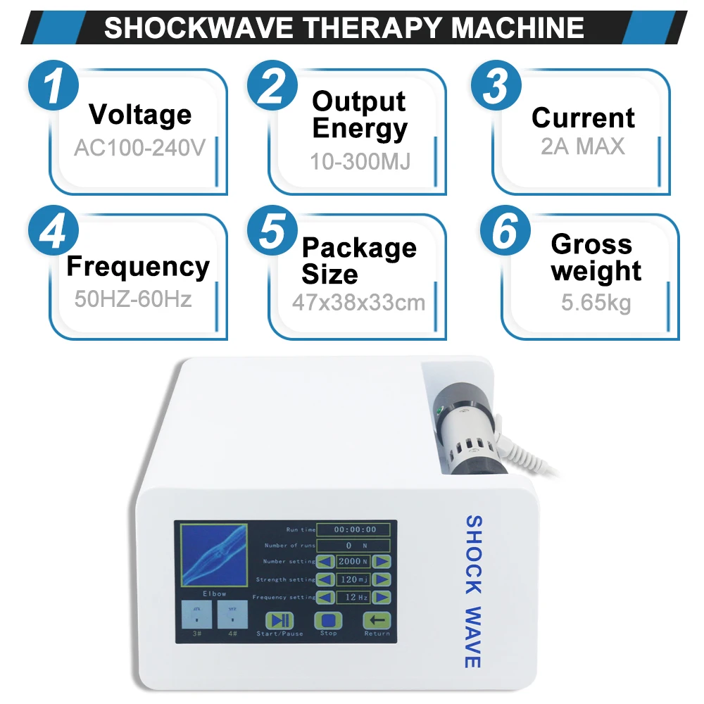 300mj Аппарат для ударно-волновой терапии Облегчение боли расслабления мышц