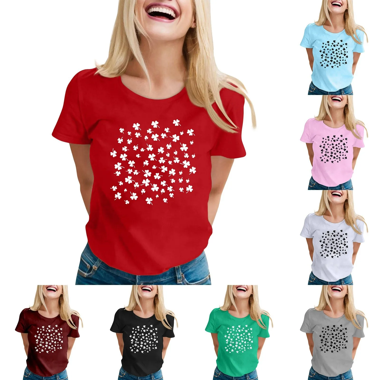 Женская Повседневная Свободная облегающая футболка с принтом пуловер круглым