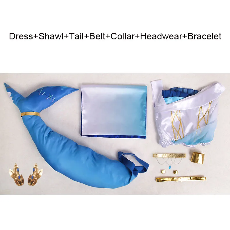 Hololive EN Gawr Gura костюм для косплея унисекс размер Vtuber Shark формальное платье юбка