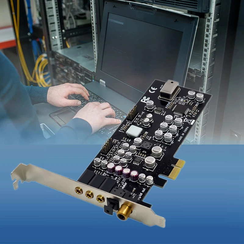 CM8828 PCI-E X1 7.1CH Professional-Grade HD Audio Card Video Gaming Equipment Expansion (Black)