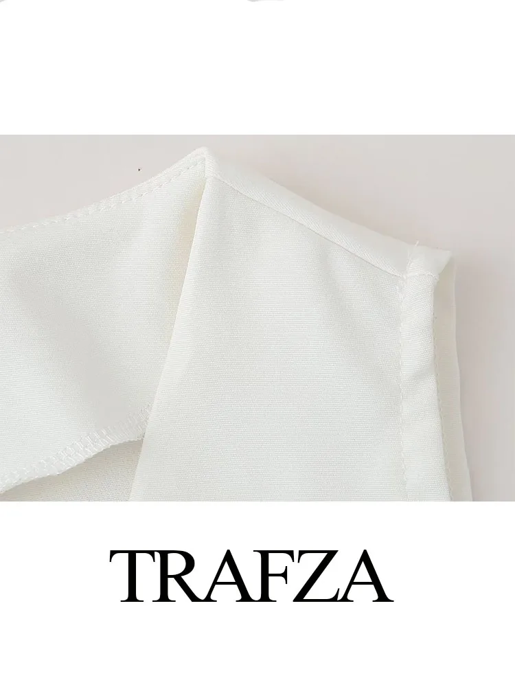 Женский однобортный Топ Без Рукавов TRAFZA свободный однотонный Тонкий с карманами