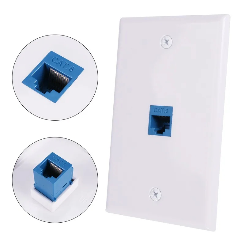 4X Cat6 Ethernet Настенная розетка 1-портовая сеть RJ45 мама-мама Keystone соединительная