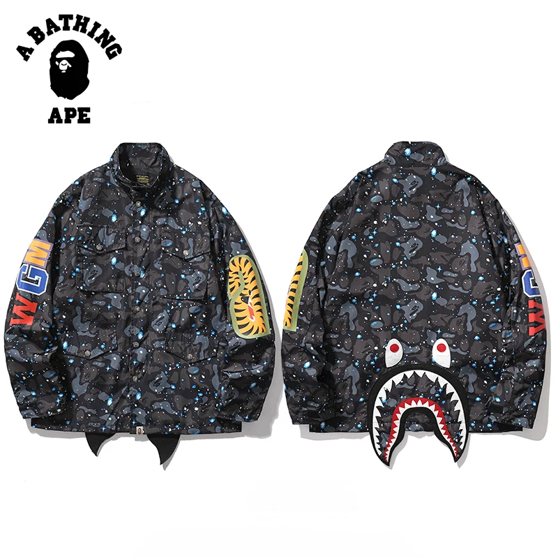 

2022 autumn and winter new A Bathing Ape Japanese tide brand bape shark star camouflage street hip-hop jacket windbreaker