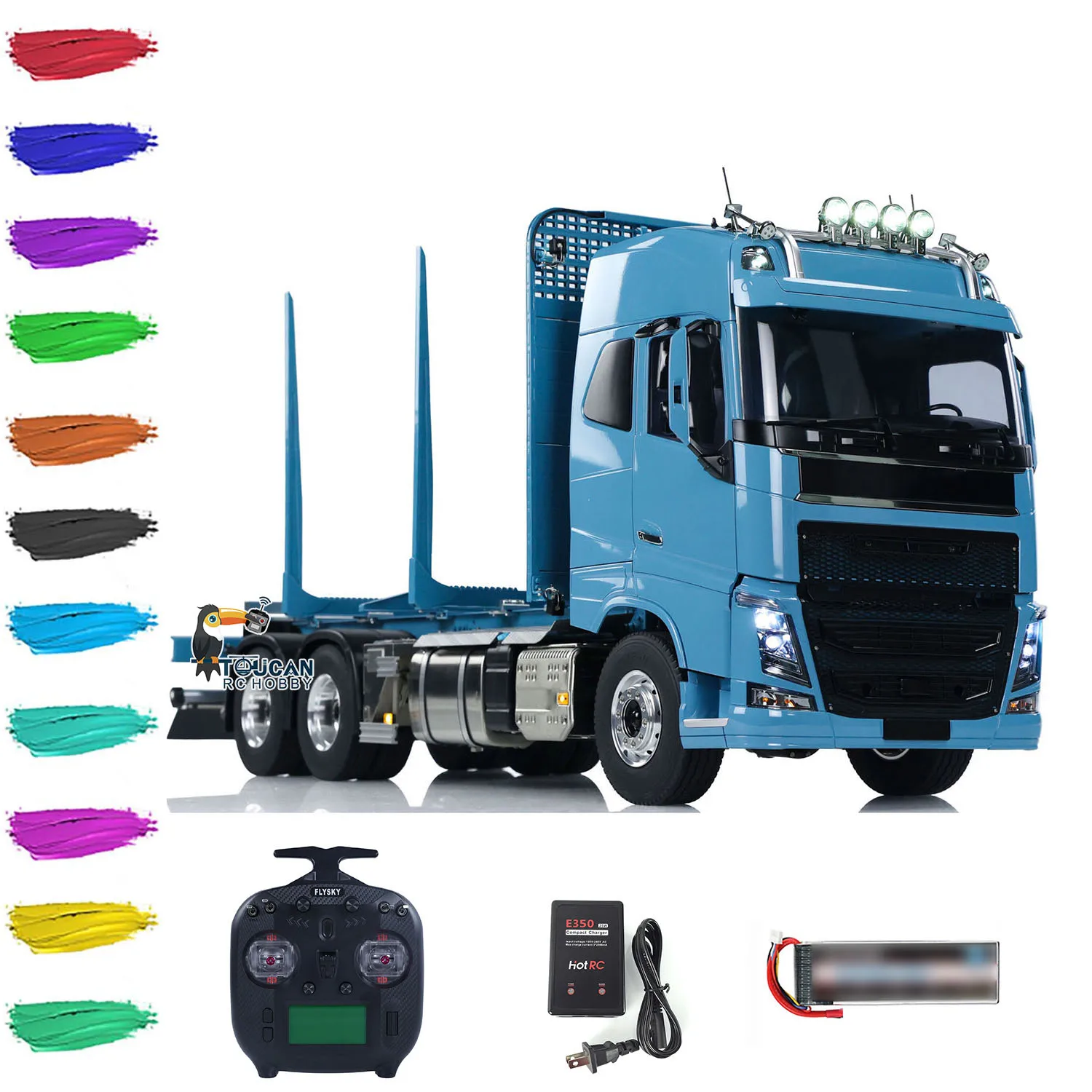 Модернизированный 1/14 FH16 RC деревянный грузовик 6X4 750 RTR Электрический автомобиль