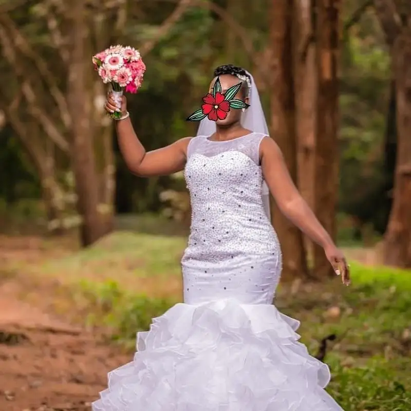 

Женское свадебное платье с юбкой годе, Роскошное дизайнерское платье без рукавов с блестками и бисером, многослойная юбка годе с оборками, м...