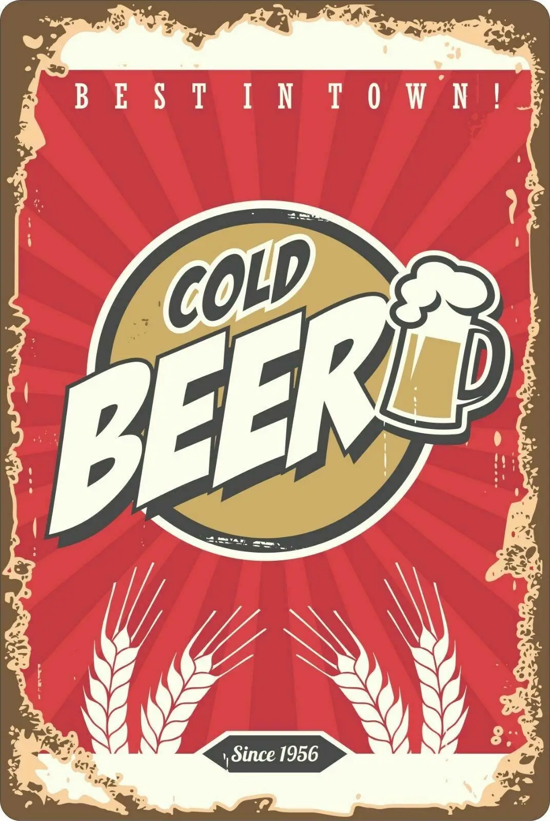 

Cold Beer Self Metal Tin Sign Poster Iron Plate Wall Bar Room Man Cave