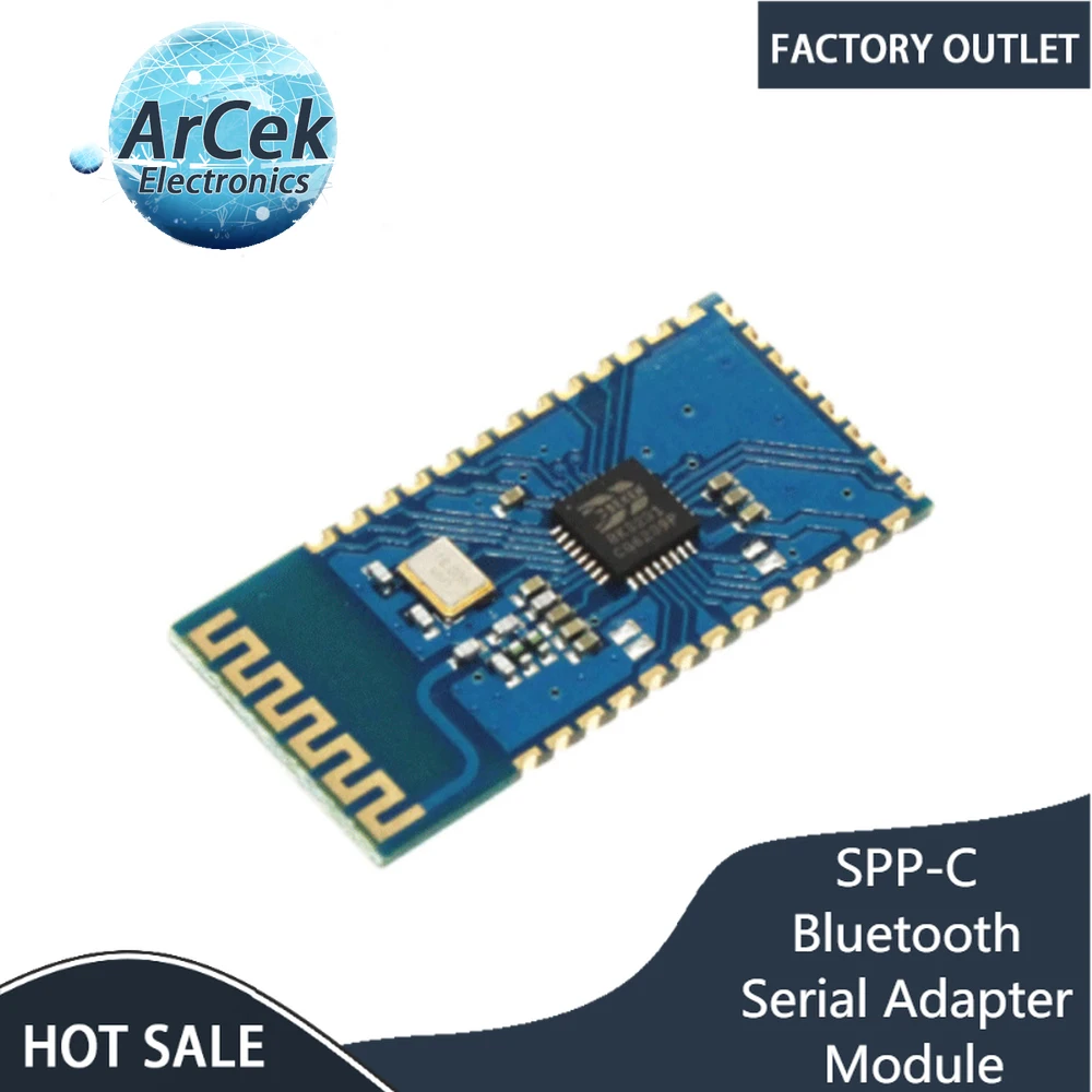 

SPP-C Bluetooth Serial Adapter Module Replace For HC-05 HC-06 Slave AT-05 Board 2.4GHZ Bluetooth V2.1+EDR 3.3V UART Class 2 DIY