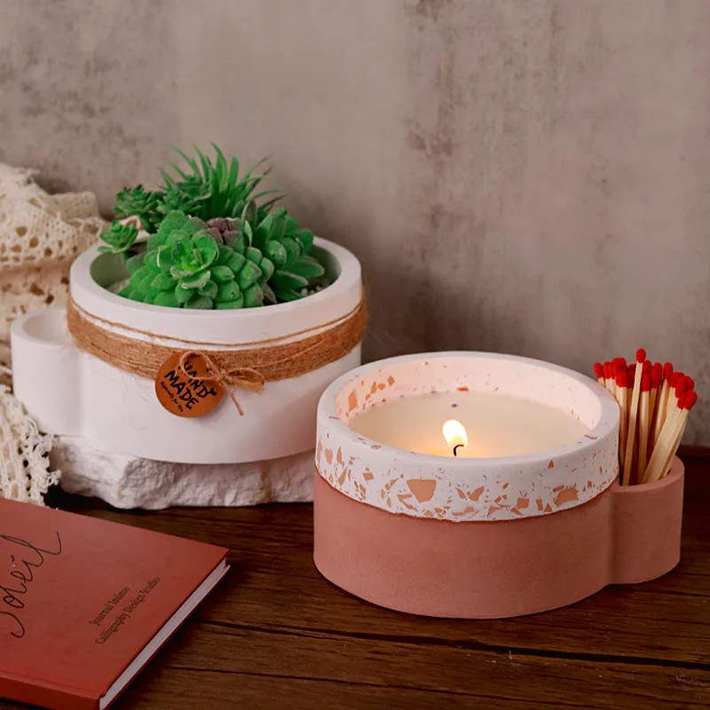 Круглая силиконовая форма в виде свечи с держателем для спичек искусственные