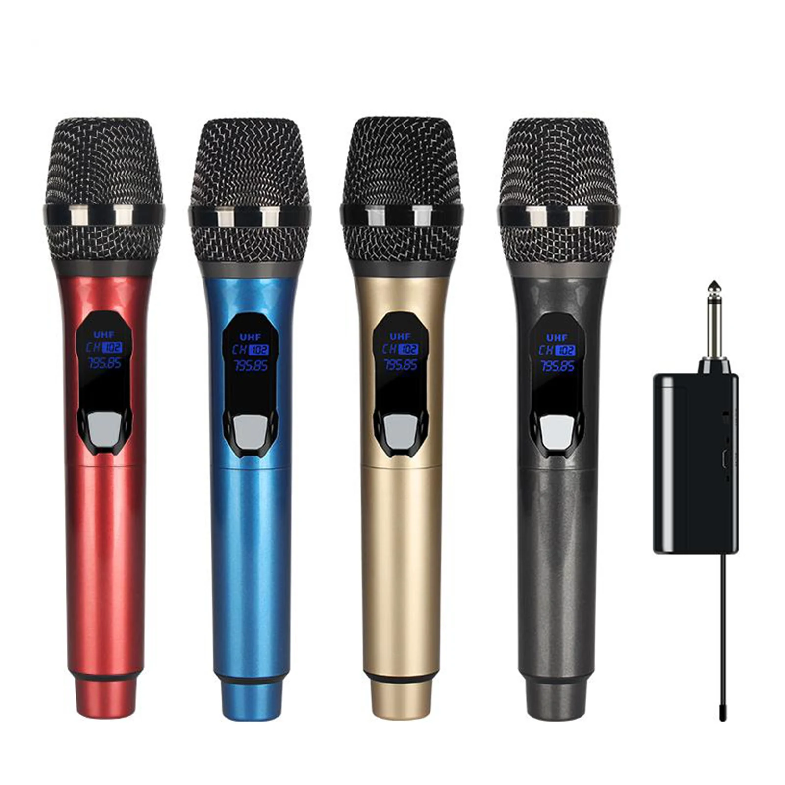 

Dynamic Handheld Wireless Microphone Karaoke KTV Party Music Singing Microphone Metal Dual Channel Microphone
