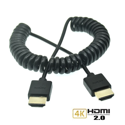 Витой спиральный кабель 8k @ 60 Гц, 90 градусов, OD 4,0 мм, HDMI-совместимый штекер-штекер