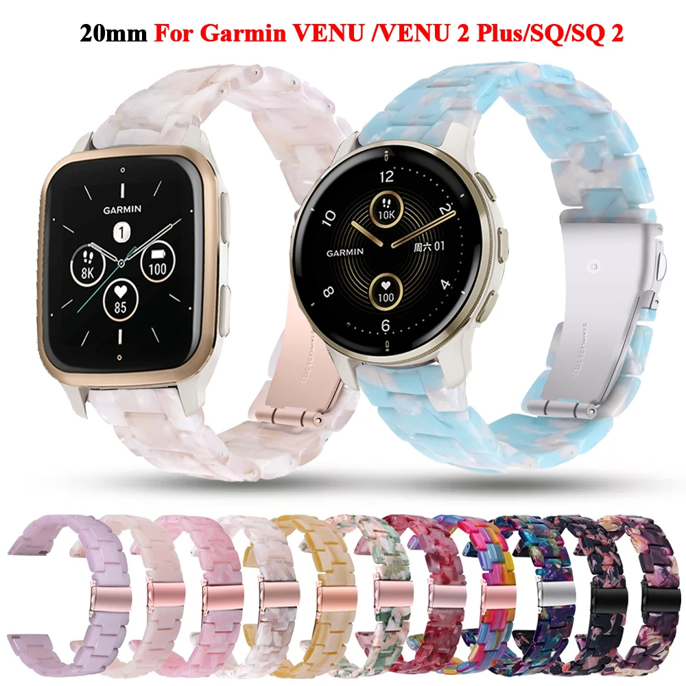 

Hot 20mm Watch Strap Garmin Venu SQ 2 Sports Wristband Pioneer 645 245 158 55 Vivoactive 3 Resin Bracelet Strap Venu 2 Plus