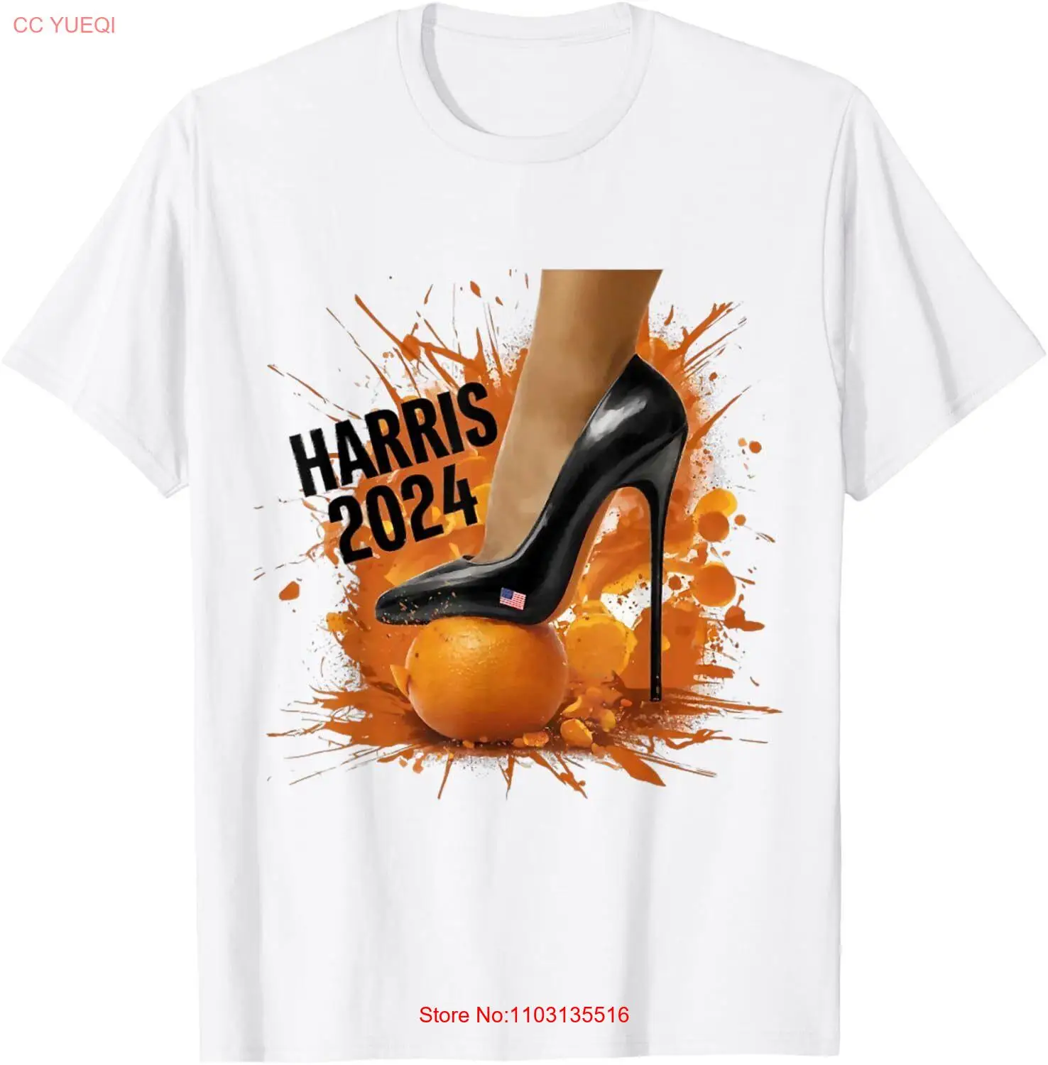 Оранжевая футболка с изображением камалы Харриса вальса 2024 от onтрампа