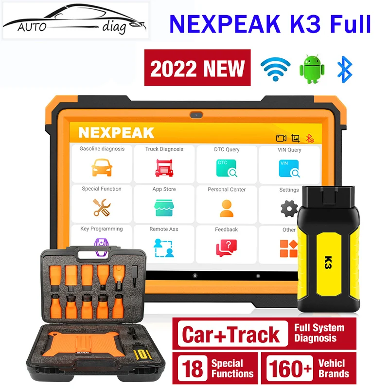 Диагностический сканер NEXPEAK K3 OBD2, инструмент для полной диагностики автомобиля, 18 специальных функций, кластерная калибровка ABS, подушка безопасности, EPB, DPF