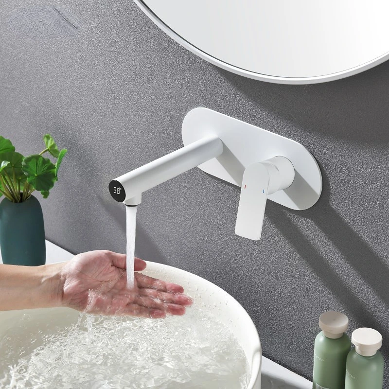 

All Copper White Digital Display Basin Embedded Faucet Embedded Concealed Concealed Inter-Platform Basin Basin Faucet