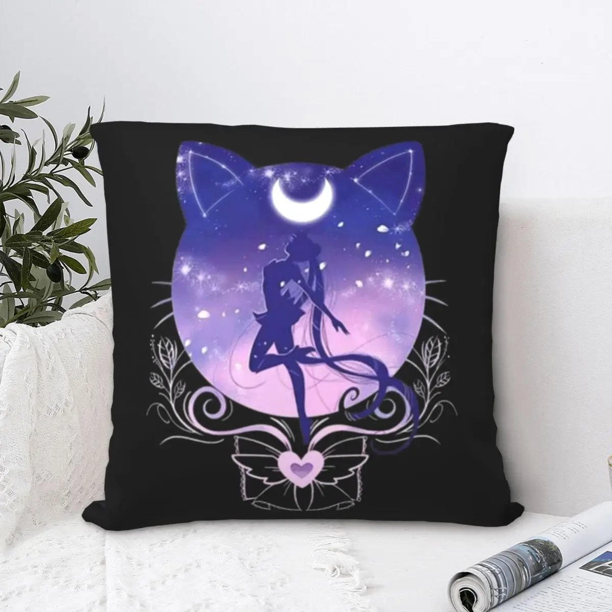 

Moon Square Pillowcase Cushion Cover cute Zipper Home Decorative Polyester Throw Pillow Case for Sofa Seater Simple