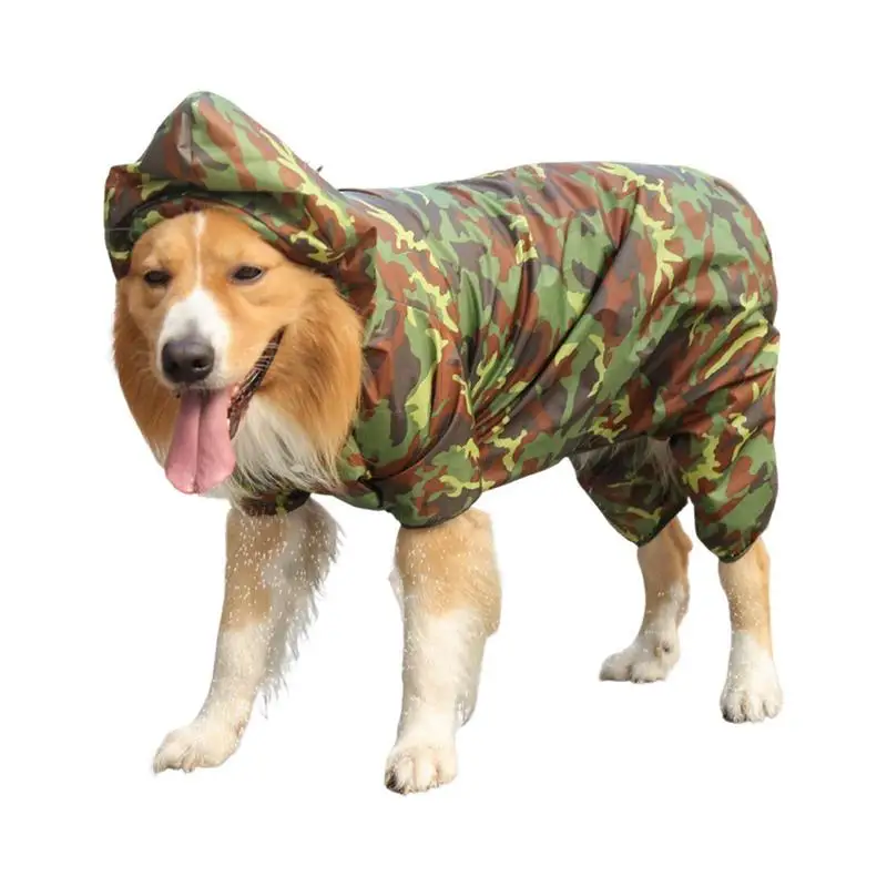 

Pet Dog Raincoat Puppy Hooded Jumpsuit Dogs Waterproof Coat Jacket With Leash Hole Water Resistant Clothes Dogs Cats Pet Jacket