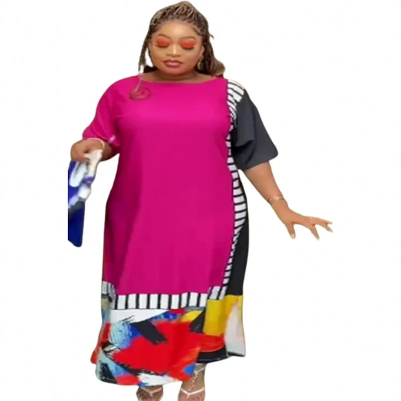 

African Dresses Plus Size Boubou Maxi Islam Robe For Women 2023 Printing Dashiki Abaya Dubai Muslim Ankara Clothes Turkey Outfit