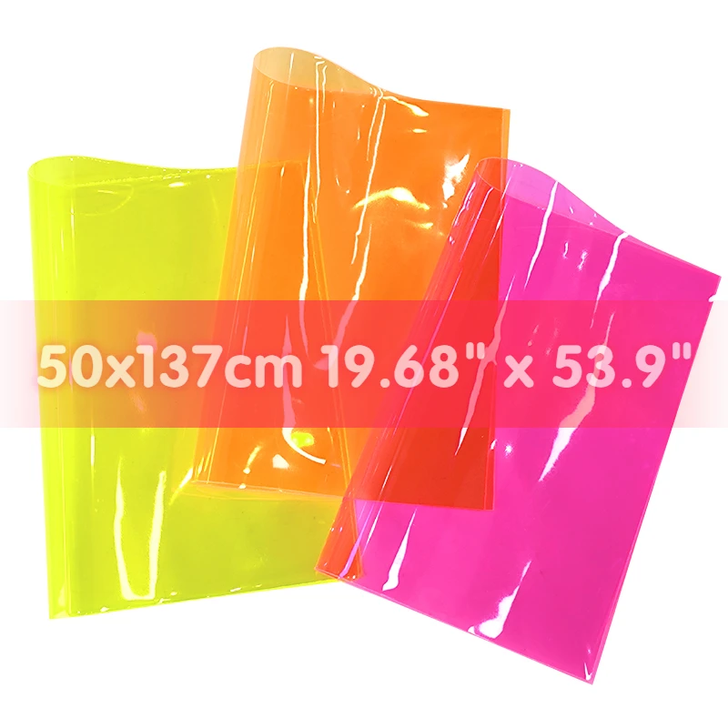 

50x137cm Roll Vinyl For Bows See Through PVC Leather Sheets Faux Leather Sheets Glass Cloth Waterproof for Bows 19.68"x 53.9"