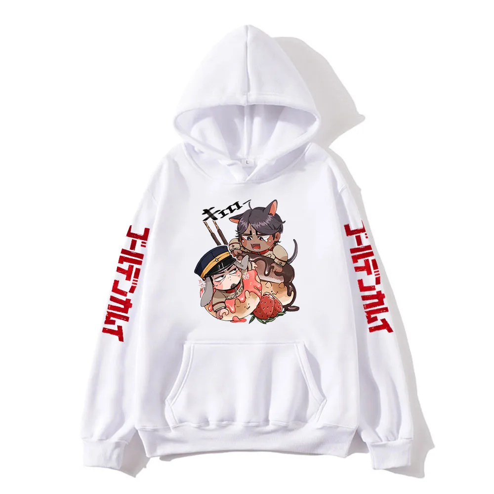 

Толстовки с капюшоном с рисунком аниме Golden kamполяй, свитшоты Sugimoto Ogata, повседневные мужские флисовые пуловеры с длинным рукавом, одежда Y2K дл...