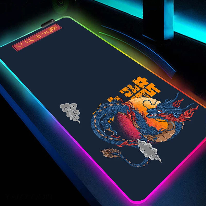 

Большой Коврик для компьютерной мыши, игровой коврик для мыши с рисунком в виде зверя RGB, нескользящий коврик для мыши с подсветкой, игровой коврик для мыши, коврик для ноутбука и ПК