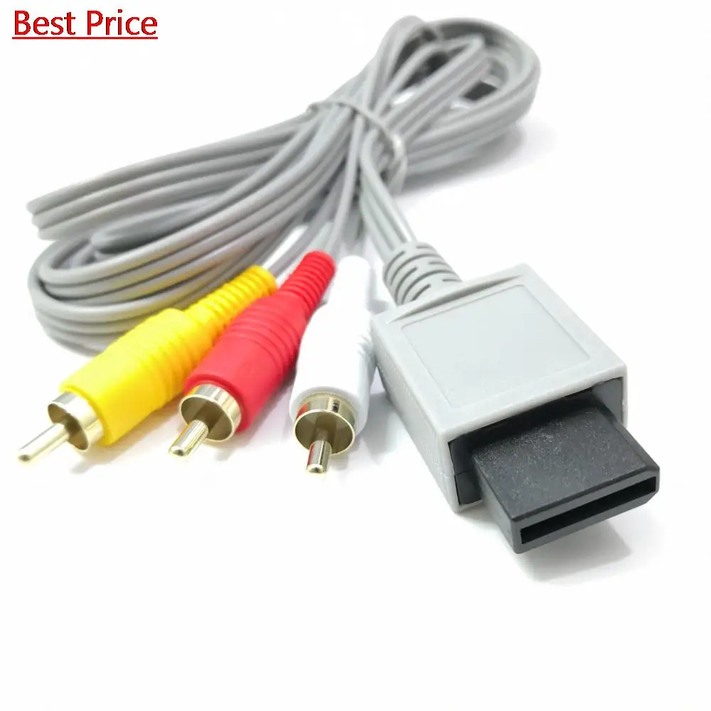 

100 шт. 1,8 м 3 RCA-кабеля для консоли контроллера Nintendo Wii, аудио-видео AV-кабель, композитный 480p позолоченный 3RCA Для Will