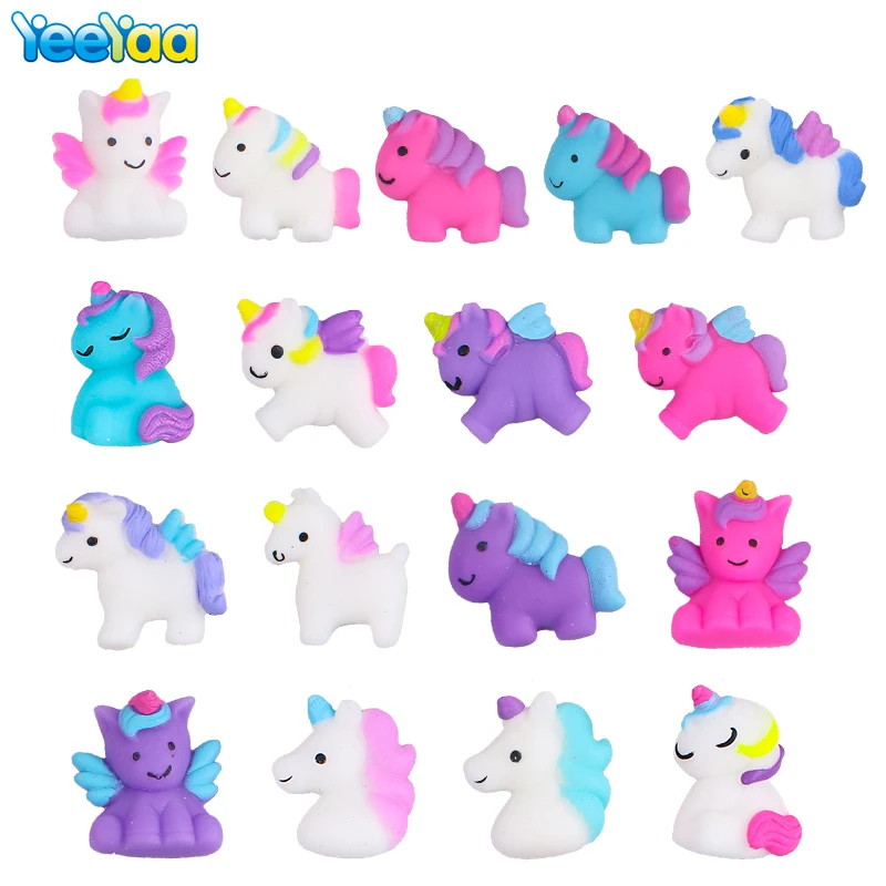 

10Pcs Not Repeat Colors Unicorn Mochi Squishy Toys Squeeze Soft Sticky Stress Relief Funny Toys Rainbow Ponies Gift For Children