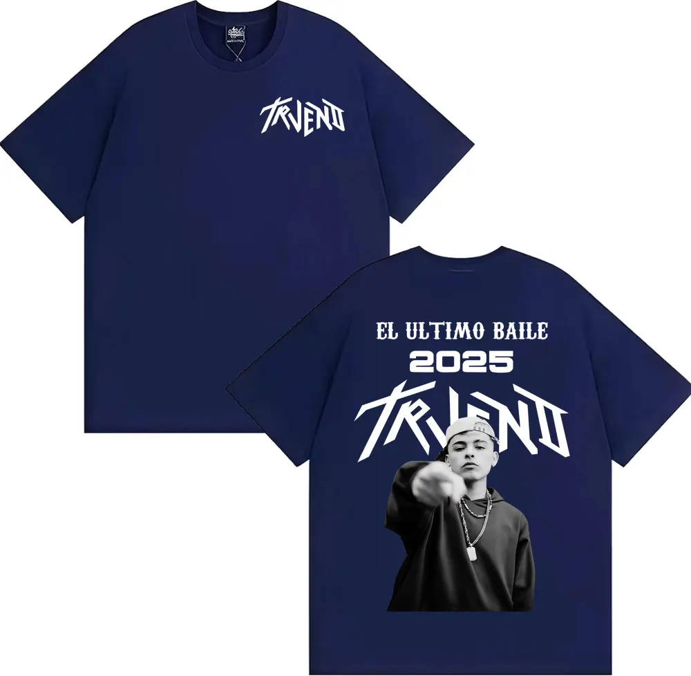 Фото Рэпер Trueno El Ultimo Balie 2025 World Tour Футболка Мужчины Женщины Harajuku Хип-Хоп Негабаритные футболки Повседневная удобная свободная футболка №2