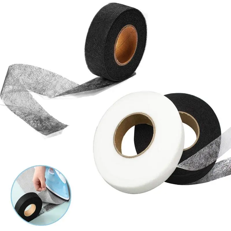 

64Meters Black White Double-sided Interlining Adhesive Fabric Clothes Iron On Hem Tape Interlining Web DIY Sewing Accessories