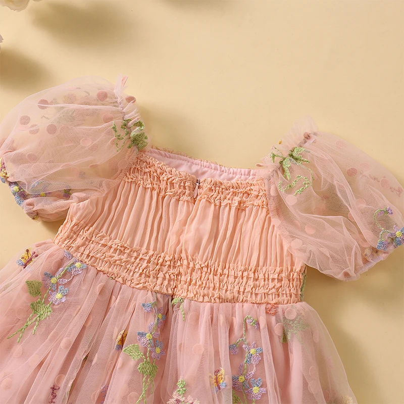 Детское платье-пачка из тюля с рукавами-фонариками