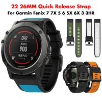 22 26mm silicone quick release strap for garmin fenix 7 7x 6 6x pro smart watch band for fenix 5x 5 forerunner 935 945 correa
