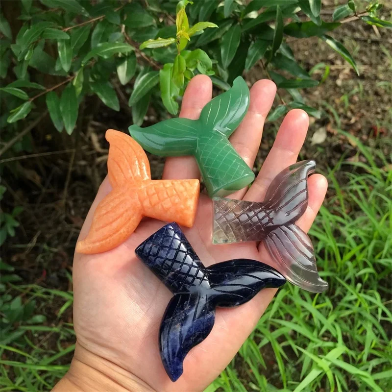 

Натуральный кристалл рыбий хвост резьба орнамент домашний Декор Аксессуары подарок рейки декор комнаты 1 шт.