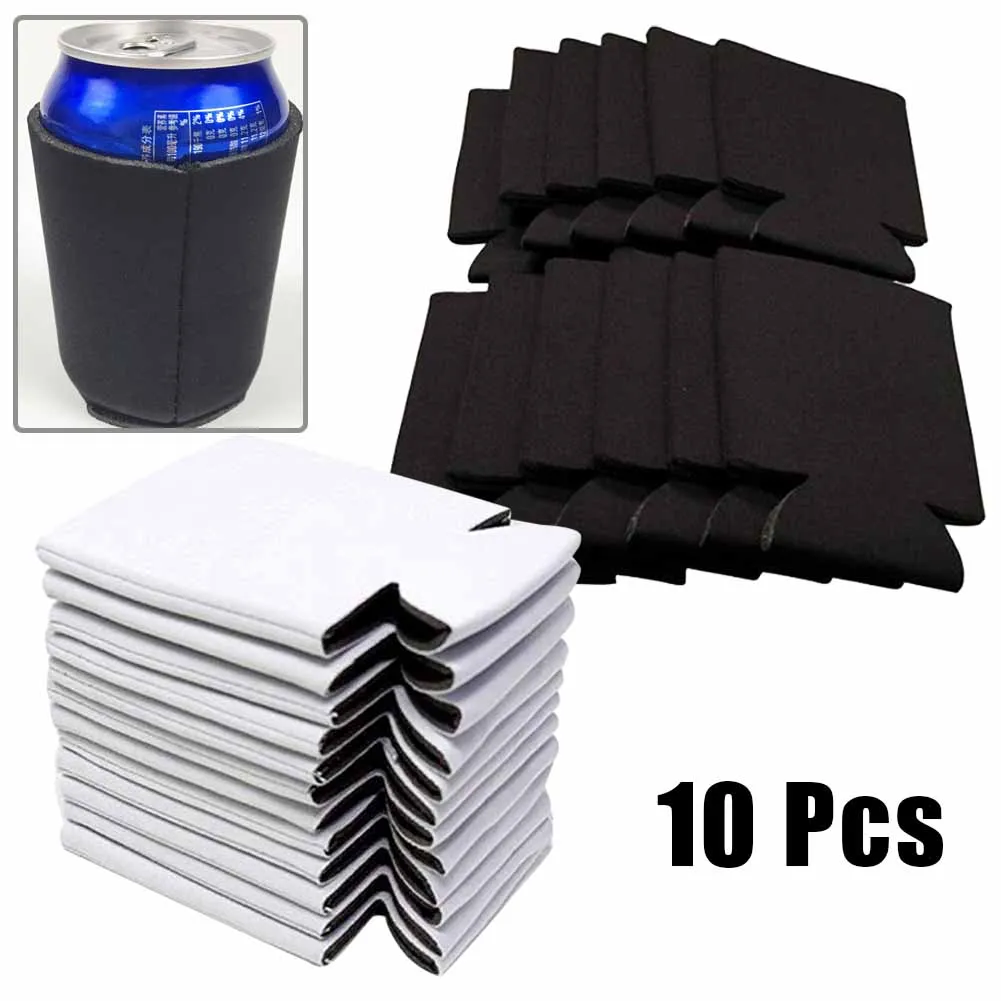 10Pcs/Set Beer Can Cooler Neoprene Can Sleeves Collapsible Insulated Drink Cooler Holders For Beer Water Bottles