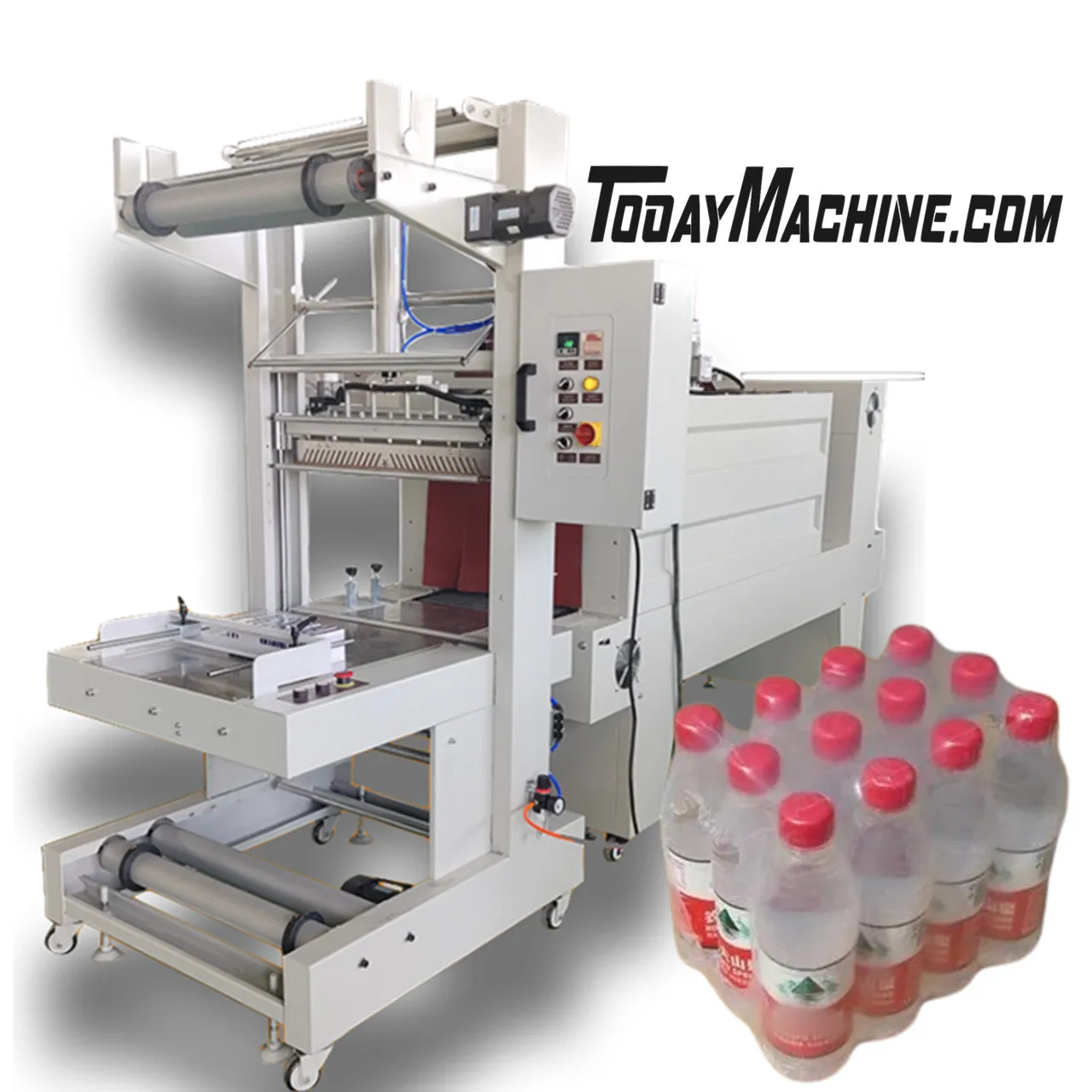 

Semi Automatic PE Film Sleeve Shrink Wrapping Machine for Carton Box Beer Mineral Water Bottle