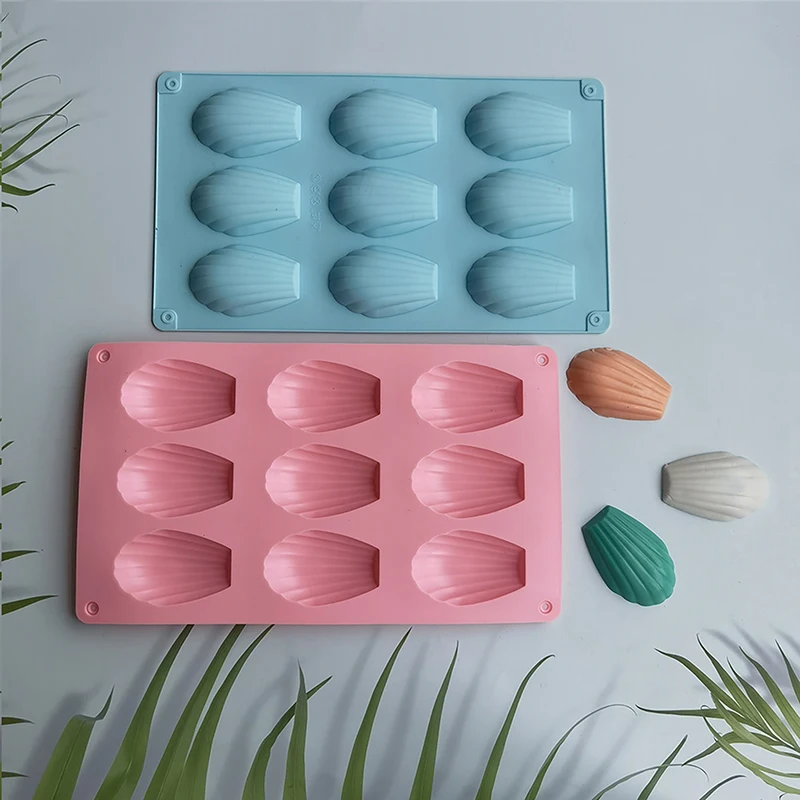 

9 Cavities Madeleine Silicone Cake Mold Shell Biscuit Cake Handmade Soap Mold Tray Non Stick Silicone Bakeware Mould