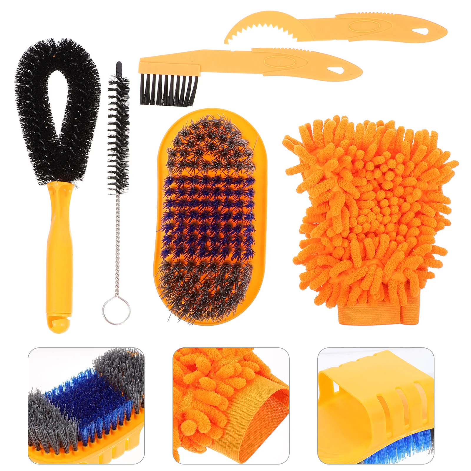 

Bike Brush Cleaning Chain Cleaner Maintenance Tool Set Kit Clean Cycle Brushes