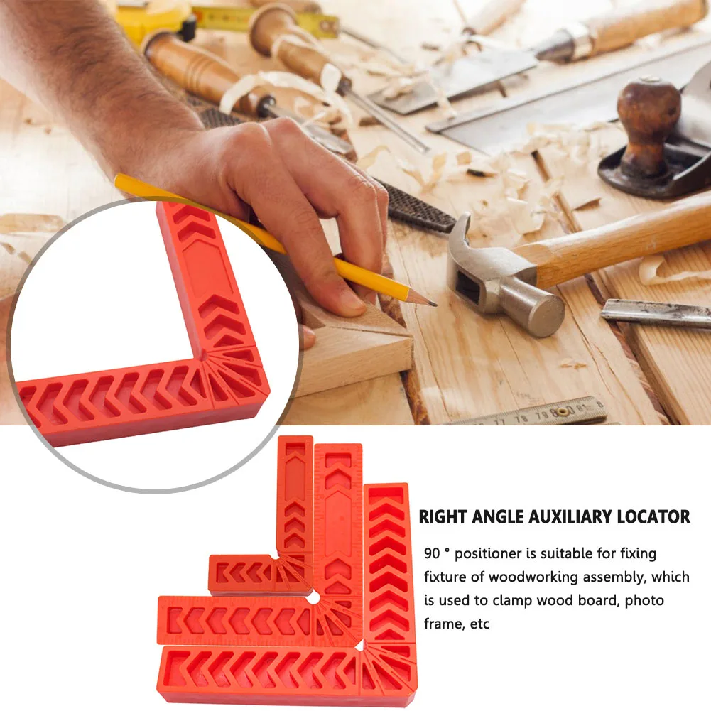 

3pcs Positioning Squares for Woodworking Tools Plastic 90 Degree L-Shaped Auxiliary Fixture Carpenter Corner Right Angle Clamps