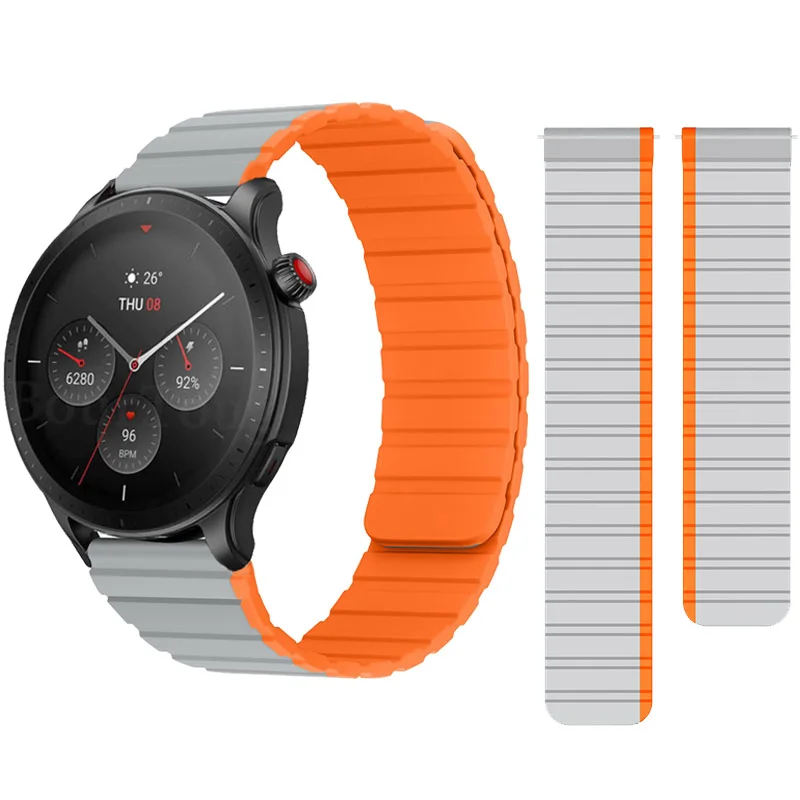 

Ремешок магнитный для Amazfit GTR 4 3 Pro 2 2e, быстросъемный силиконовый браслет для Amazfit GTR Mini, сменный Браслет для наручных часов
