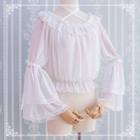 lolita inner dress summer chiffon suspender top lolita lovely one line collar hanging neck shirt lolita fashion medieval dress
