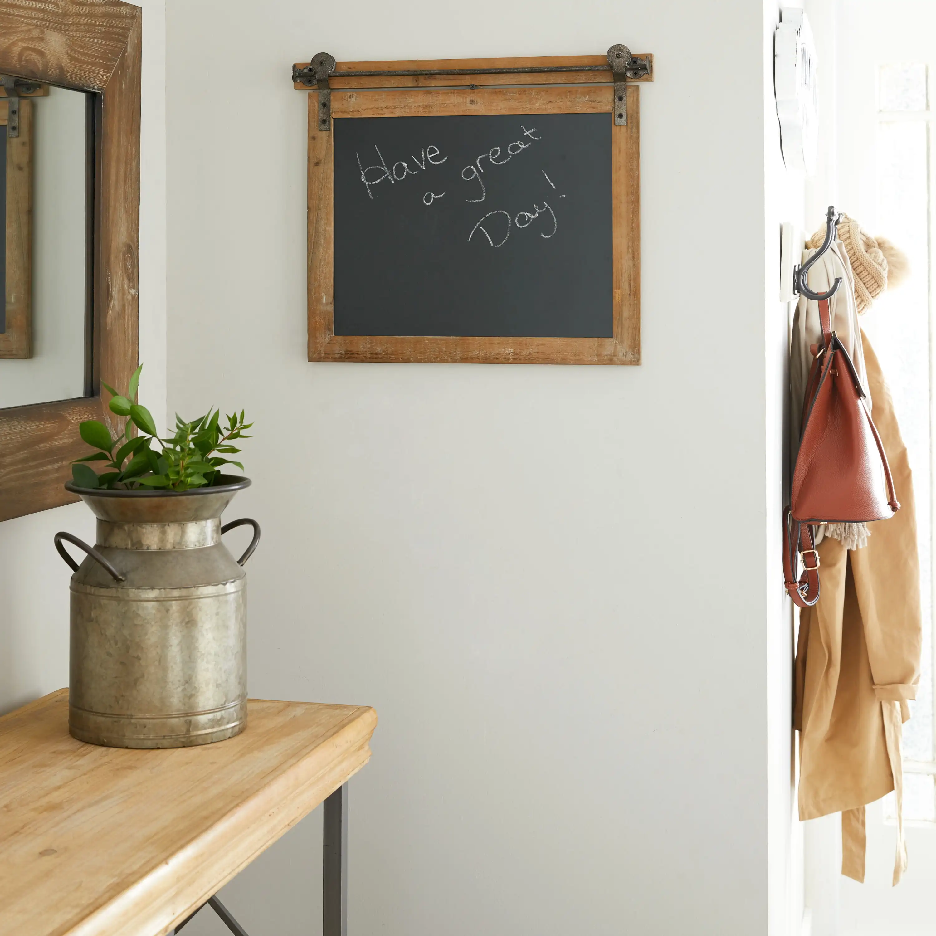 

Brown Wood Sign Wall Decor with Chalkboard