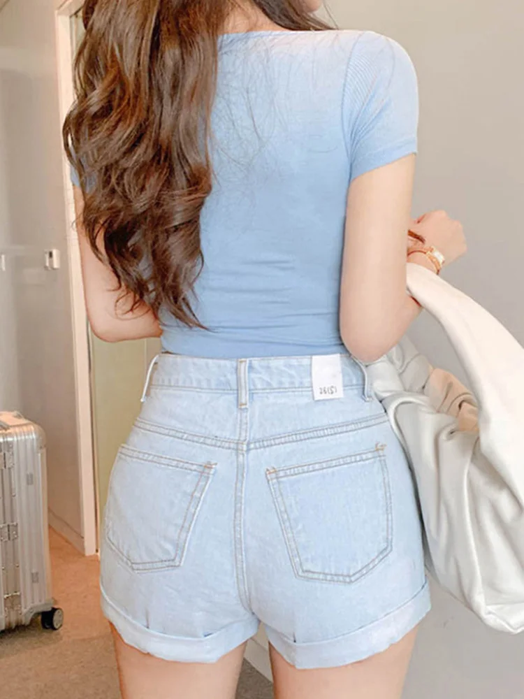 Кроп-топы с квадратным вырезом облегающая футболка женские хлопковые футболки