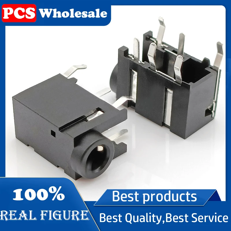 Фото Разъем для наушников 3,5 мм PJ-3187, горизонтальный, четырехсекционный, полностью медный, для интерфейсов для наушников компьютеров, телевизоров и Bluetooth. №1