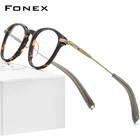 FONEX Мужские очки с ацетатной титановой оправой, в винтажном стиле