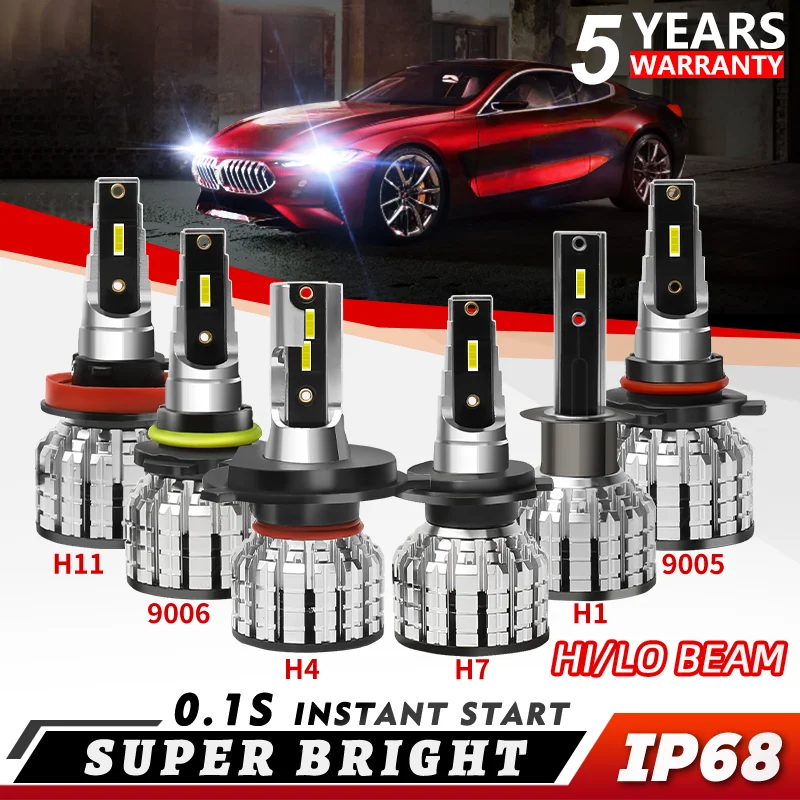 

Мини-лампы для автомобильных фар HAOLIDE, H1, H4, H7, 9005 лм, супер яркие, 9006 HB3, HB4, H11