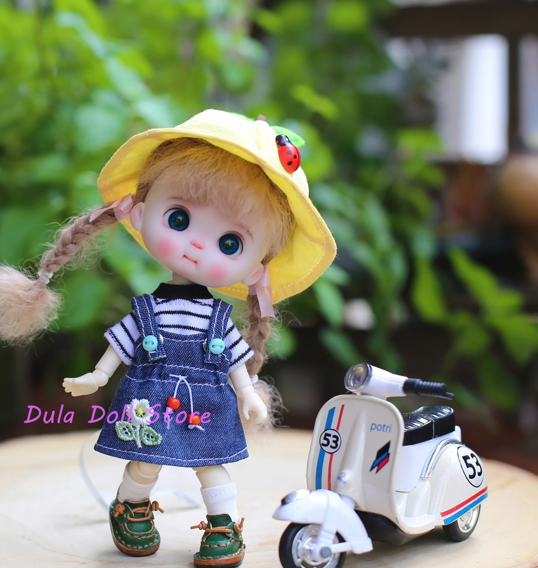 Одежда для кукол Dula джинсовый нагрудник полосатый нижнее белье костюм Ob11 gsc