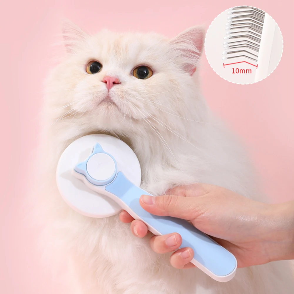 

Cat Grooming Brush for Shedding and Grooming Removes Loose Undercoat Self Cleaning Massage Easy to Clean Home Accessories