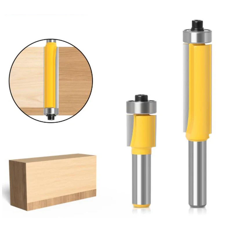 

Концевые фрезы с хвостовиком 8 мм, набор фрез с подшипником и деревянным шаблоном, фрезы, 2 размера, фоторежущая длина-15 и 40 мм