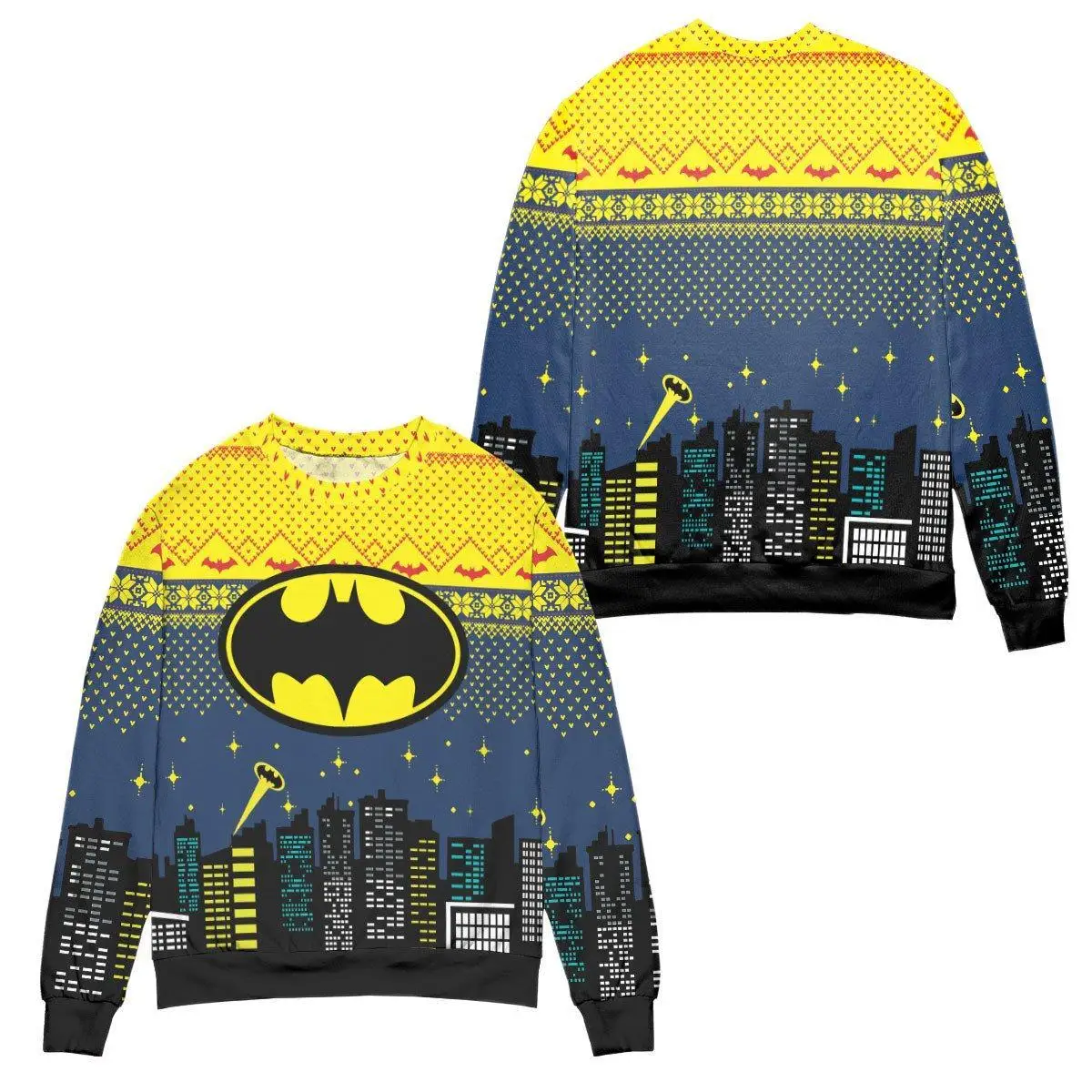City Nights Warm Yellow Lighting Hero Knit Hoodie Men's Fashion 3D Print Long Sleeve Sweatshirt Hip Hop Street Knitting Wear