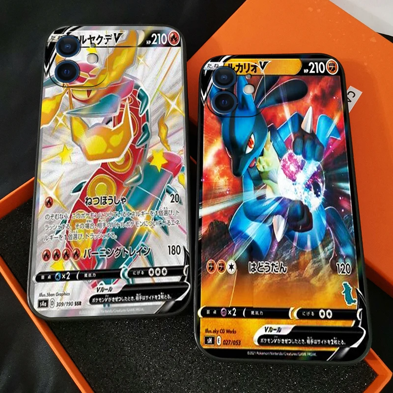 

Pokémon Anime Elf Card Phone Case For Funda iPhone 13 11 Pro Max 12 Mini X XR XS Max 6 6s 7 8 Plus Liquid Silicon Carcasa